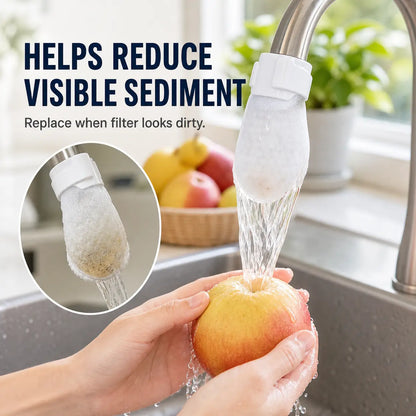 50PCS Disposable Cotton Faucet Filter Bags- Splash-Reducing Sediment Filter Socks for Kitchen & Bathroom